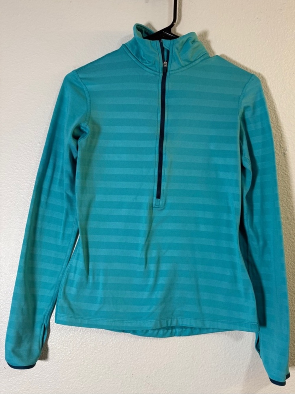 ❤️ Nike Dri-Fit Small Womens Teal Half-Zip Shirt Athletic Pullover Jacket Top B5